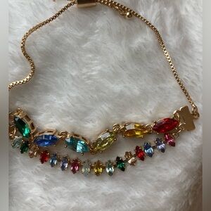 Vintage Rhinestones‎ Bolo Style Adjustable Bracelet